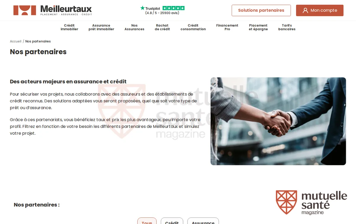 Capture : Nos partenaires - Meilleurtaux